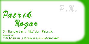 patrik mogor business card